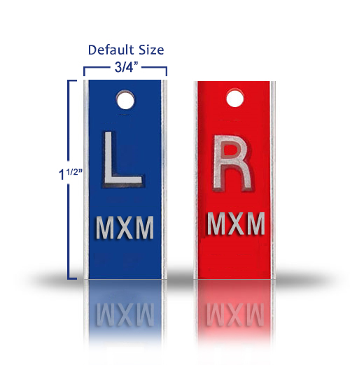 Elite Style Lead X Ray Markers, Classic Blue & Red