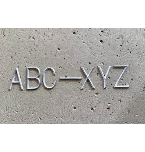 A-Z Set of Unmounted Lead Letters HAIR LINE