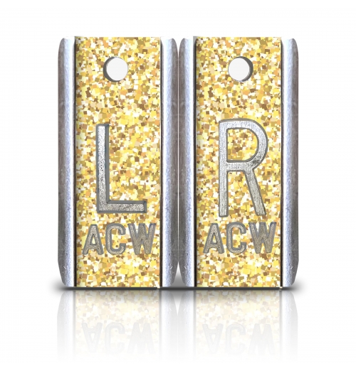 1 1/2" Height Aluminum Elite Style Lead X-ray Markers, Gold Glitter Color