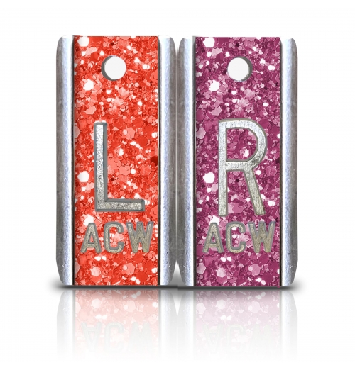 1 1/2" HEIGHT ALUMINUM ELITE STYLE LEAD X RAY MIX & MATCH GLITTER