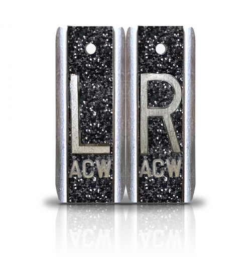 1 7/8" Height Aluminum Elite Style Lead X Ray Markers, Black Glitter          