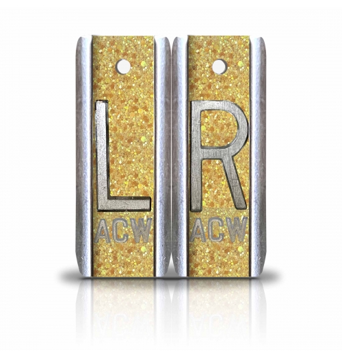 1 7/8" Height Aluminum Elite Style Lead X Ray Markers, Lemon Crush Glitter          