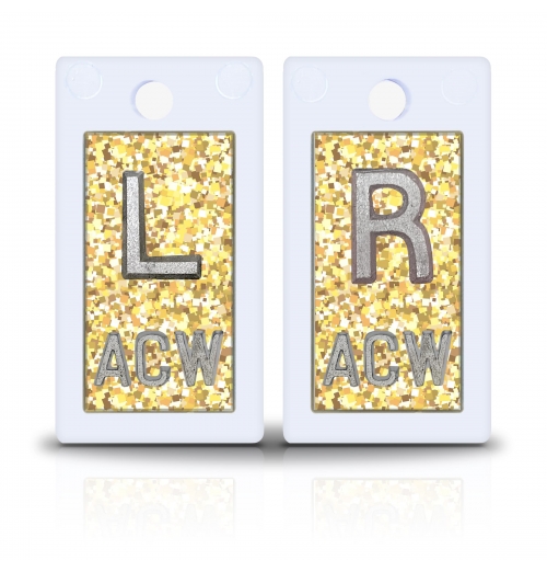 1 5/8" Height Plastic Lead X Ray Markers, Gold Glitter