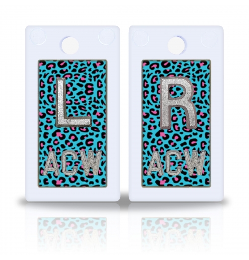 1 5/8" Height Plastic Backing Lead X-Ray Markers, Leopard Design