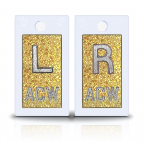 1 5/8" Height Plastic Lead X Ray Markers, Lemon Crush Glitter