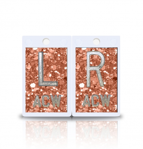 2" Height Plastic Lead X Ray Markers, Cinnamon Glitter Color