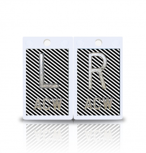 2" Plastic X Ray Markers- Diagnol Stripes Design