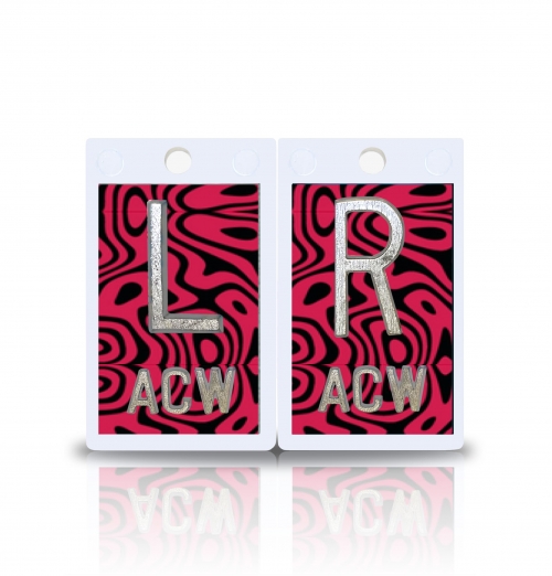 2" Plastic X Ray Markers- Distorted Ink Design