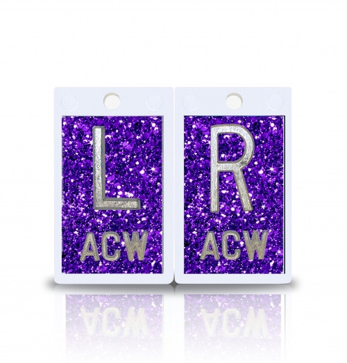 2" Height Plastic Lead X Ray Markers, Grape Sequin Gilitter Color