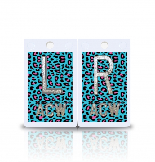 2" Plastic X Ray Markers- Leopard Teal Design