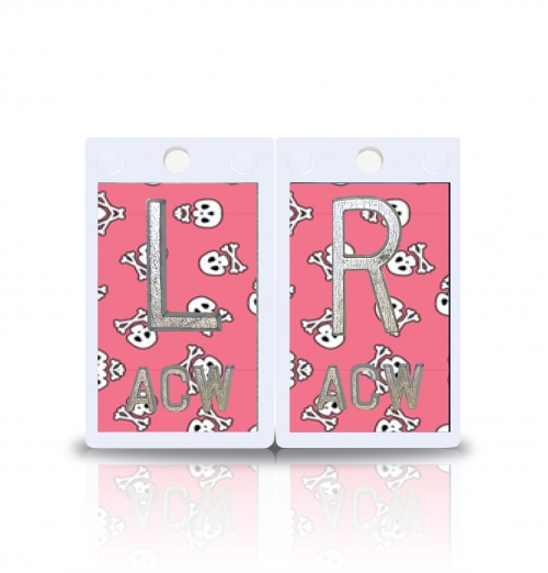 2" Plastic X Ray Markers- Pink Skull Bones Design