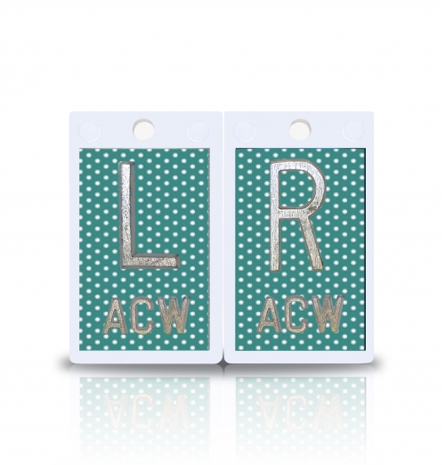2" Plastic X Ray Markers- Teal Dots Design