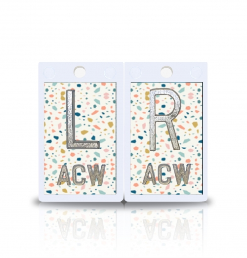 2" Plastic X Ray Markers- Terrazzo Design