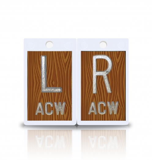 2" Plastic X Ray Markers- Wood Grain Design