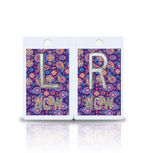 2" Plastic X Ray Markers- Purple Paisley Design