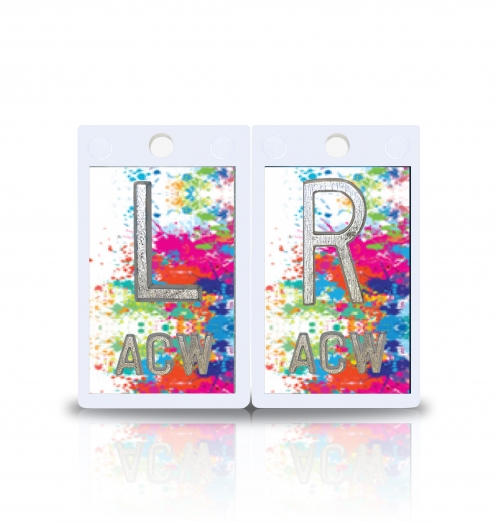 2" Plastic X Ray Markers- Rainbow Splatter Design