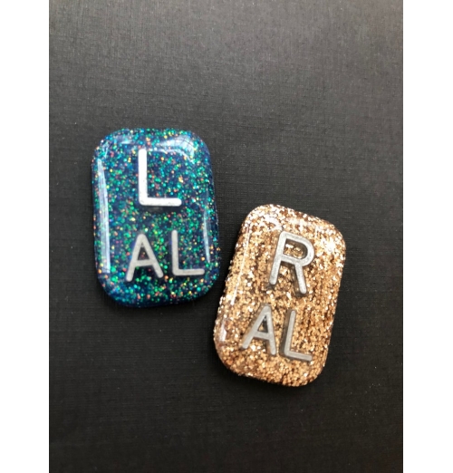 Hand Crafted Glitter Xray Markers Rectangle 3 Initials
