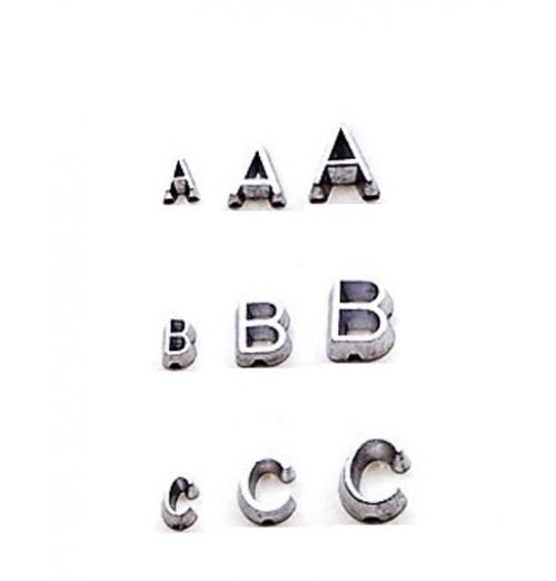 A-Z set of unmounted Lead Letters Flat Face