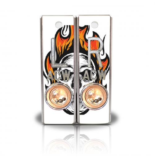 Aluminum Position Indicator X Ray Markers- Skull Flames Graphic Pattern