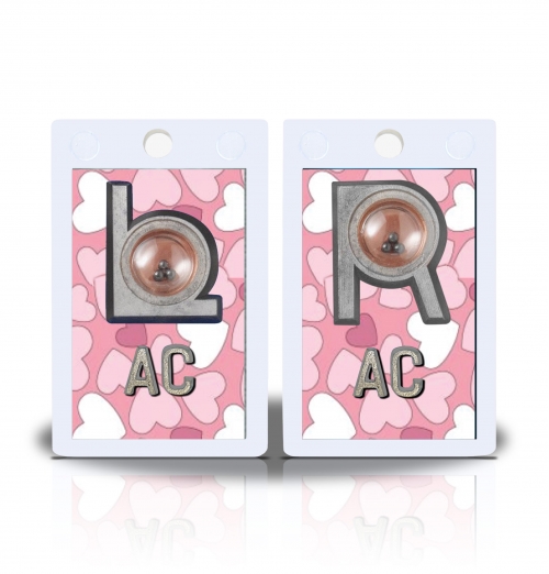 2" Height Non Sticky Positioning Xray Markers- Hearts Graphic Pattern
