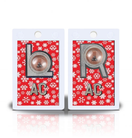 2" Height Non Sticky Positioning Xray Markers- Red Snowflakes Graphic Pattern