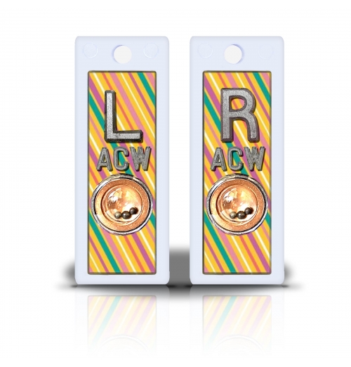 2 1/2" Height Non Sticky Positioning Xray Markers- Easter Stripes Graphic 