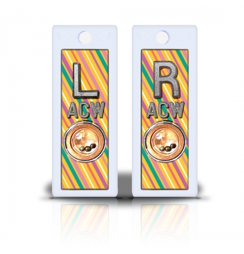 2 1/2" Height Non Sticky Positioning Xray Markers- Easter Stripes Graphic