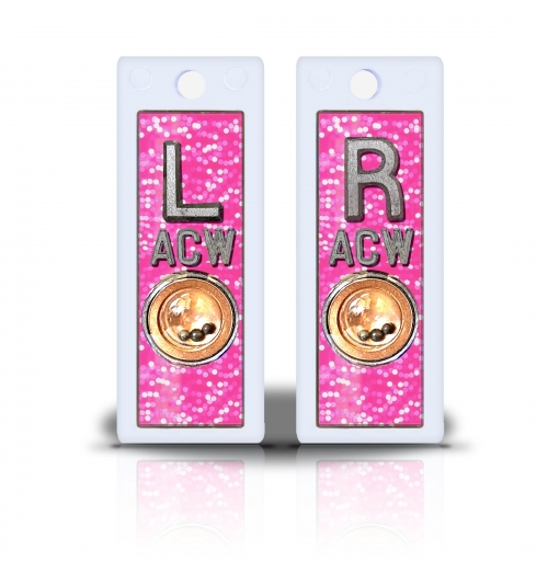 2 1/2" Height Non Sticky Positioning Xray Markers- Fluorescent Pink Glitter