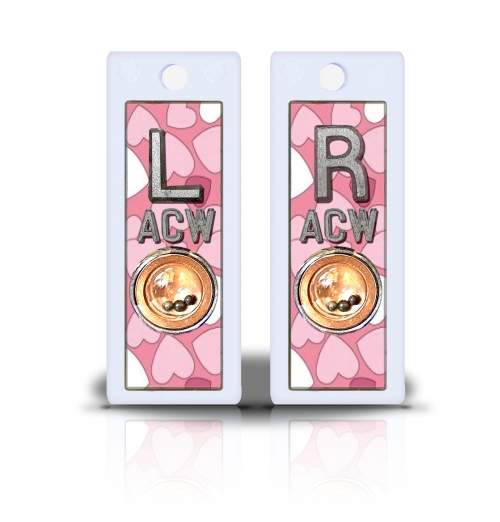2 1/2" Height Non Sticky Positioning Xray Markers- Hearts Graphic Pattern