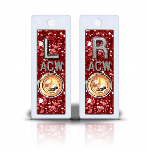 2 1/2" Height Non Sticky Positioning Xray Markers- Red Glitter