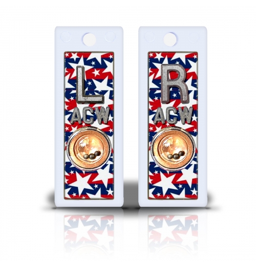2 1/2" Height Non Sticky Positioning Xray Markers- Stars & Stripes Graphic Pattern