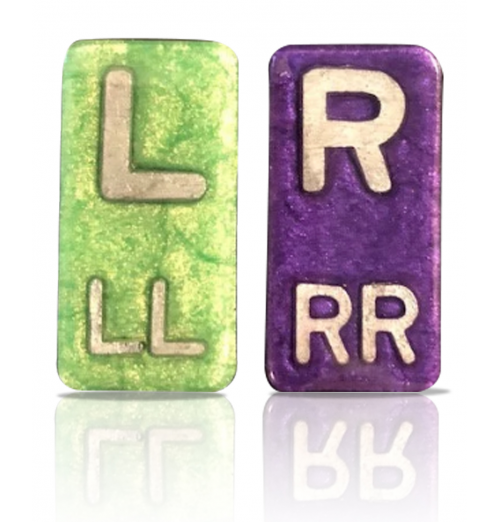 SMALL RECTANGLE X-RAY MARKERS -  PEARLIZED COLORS