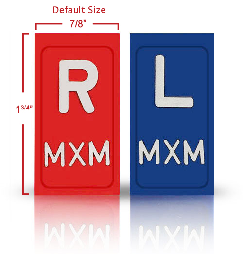 BLUE & RIGHT PLASTIC LEAD X RAY MARKERS