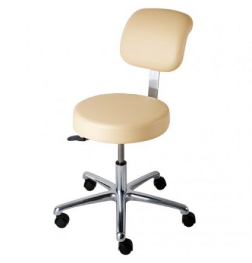 Classic Stool with Locking Casters and Backrest