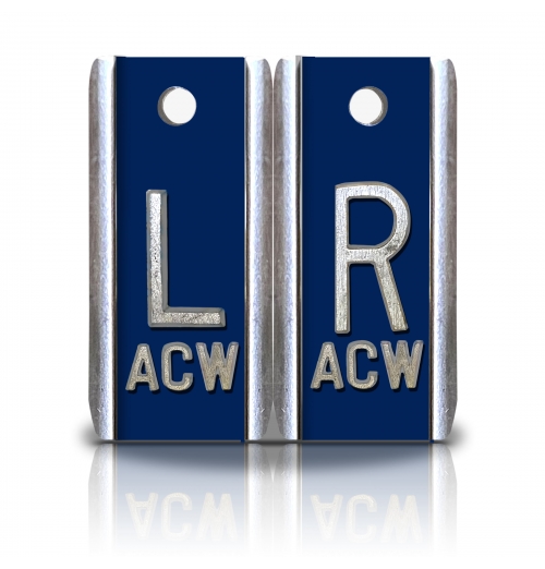 1 1/2" Height Aluminum Elite Style Lead Xray Markers, Standard Blue Color