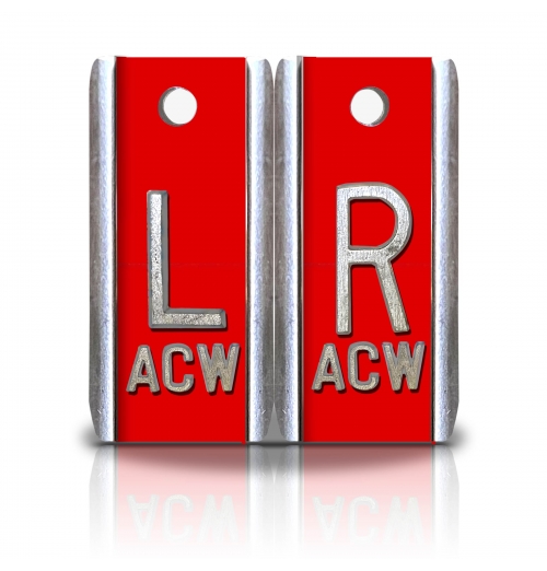 1 1/2" Height Aluminum Elite Style Lead Xray Markers, Standard Red Color