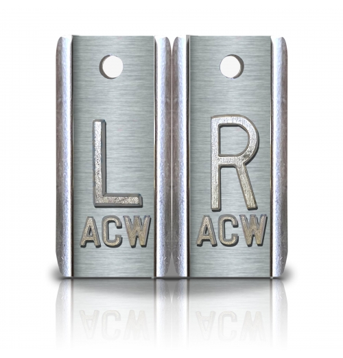 1 1/2" Height Aluminum Elite Style Lead Xray Markers, Brushed Silver Metallic              