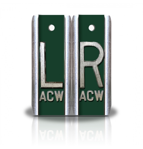 1 7/8" Height Aluminum Elite Style Lead X-ray Markers- Dark Green Solid Color