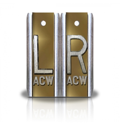 1 7/8" Height Aluminum Elite Style Lead X-ray Markers- Gold Metallic      