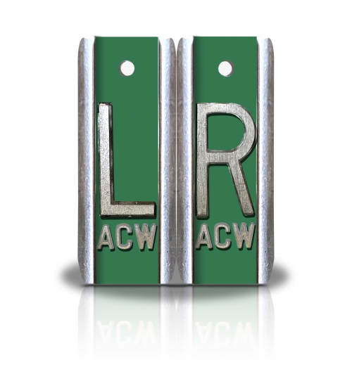 1 7/8" Height Aluminum Elite Style Lead X-ray Markers- Green Solid Color