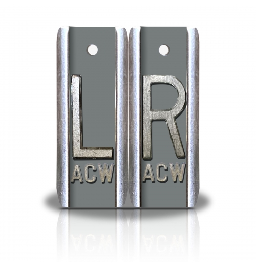 1 7/8" Height Aluminum Elite Style Lead X-ray Markers- Grey Solid Color
