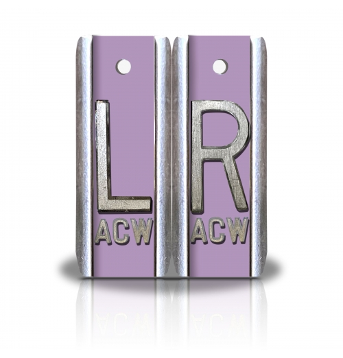 1 7/8" Height Aluminum Elite Style Lead X-ray Markers- Lilac Solid Color    