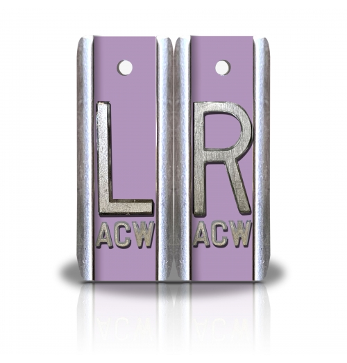 1 7/8" Height Aluminum Elite Style Lead X-ray Markers- Lilac Solid Color