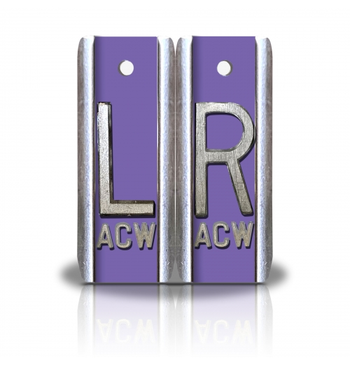 1 7/8" Height Aluminum Elite Style Lead X-ray Markers- Lt. Violet Solid Color    