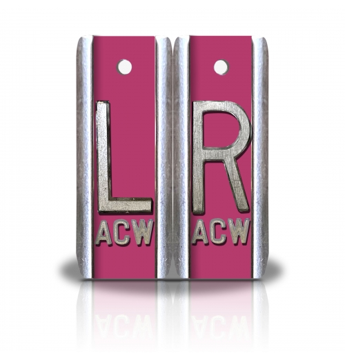1 7/8" Height Aluminum Elite Style Lead X-ray Markers- Pink Solid Color    