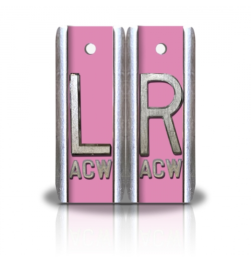 1 7/8" Height Aluminum Elite Style Lead X-ray Markers- Soft Pink Solid Color    