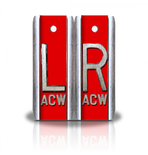 1 7/8" Height Aluminum Elite Style Lead X-ray Markers- Standard Red Solid Color
