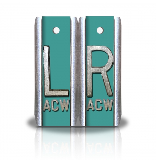 1 7/8" Height Aluminum Elite Style Lead X-ray Markers- Turquoise Solid Color