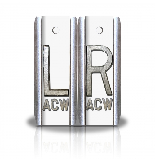 1 7/8" Height Aluminum Elite Style Lead X-ray Markers- White Solid Color