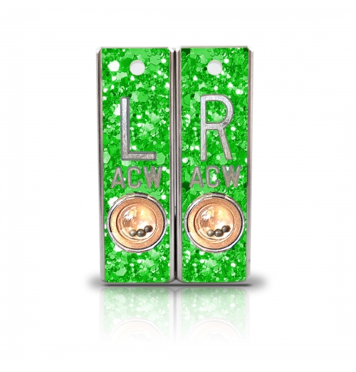 Aluminum Position Indicator X Ray Markers- Fluorescent Green Glitter